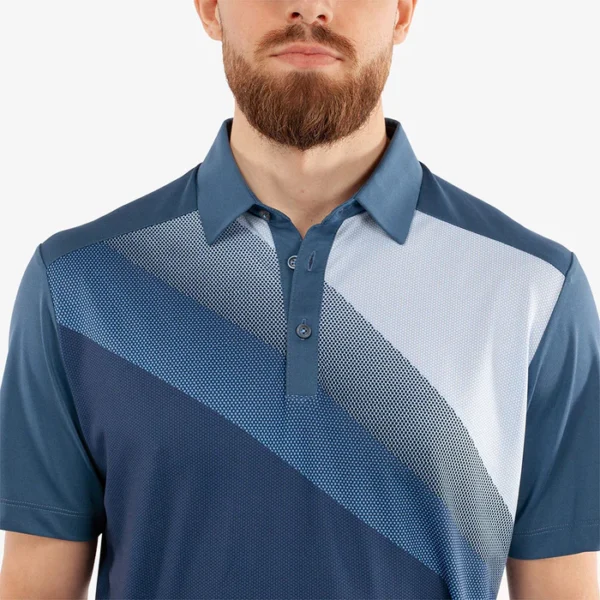 Galvin Green Macoy Polo Shirt - Navy/Alaskan Blue - Image 3