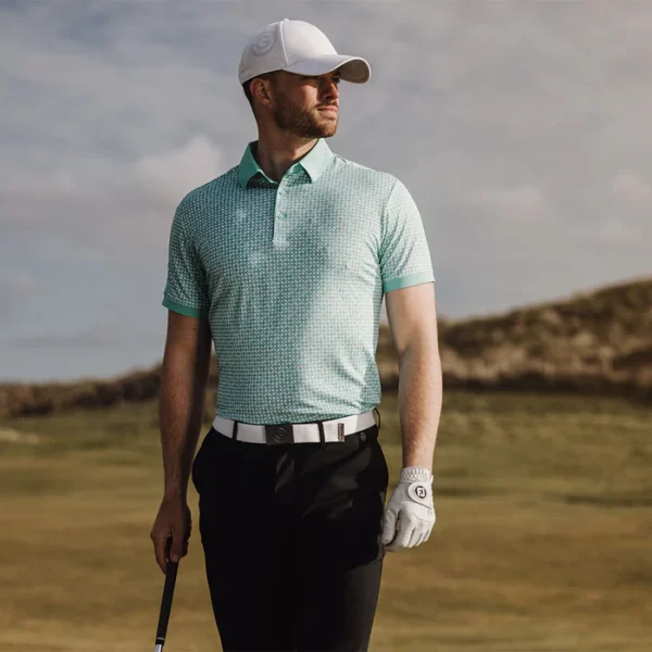 Galvin Green Melvin Polo Shirt - Atlantis Green/White - Image 3