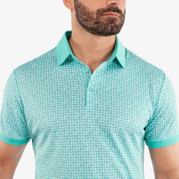 Galvin Green Melvin Polo Shirt - Atlantis Green/White - Image 6
