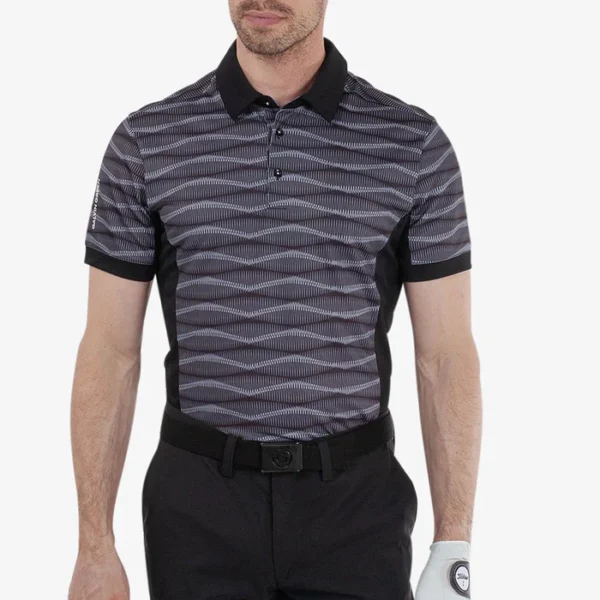 Galvin Green Merlin Polo Shirt - Black/Sharkskin - Image 4