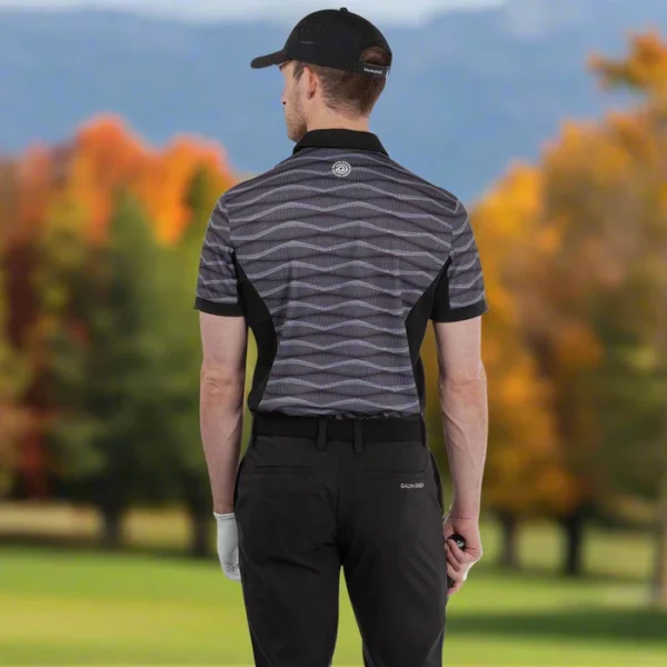Galvin Green Merlin Polo Shirt - Black/Sharkskin - Image 6