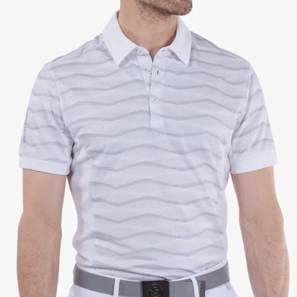 Galvin Green Merlin Polo Shirt - White/Cool Grey - Image 8