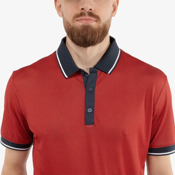 Galvin Green Miller Polo Shirt - Red/Navy - Image 3