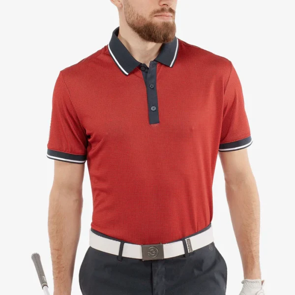 Galvin Green Miller Polo Shirt - Red/Navy - Image 6