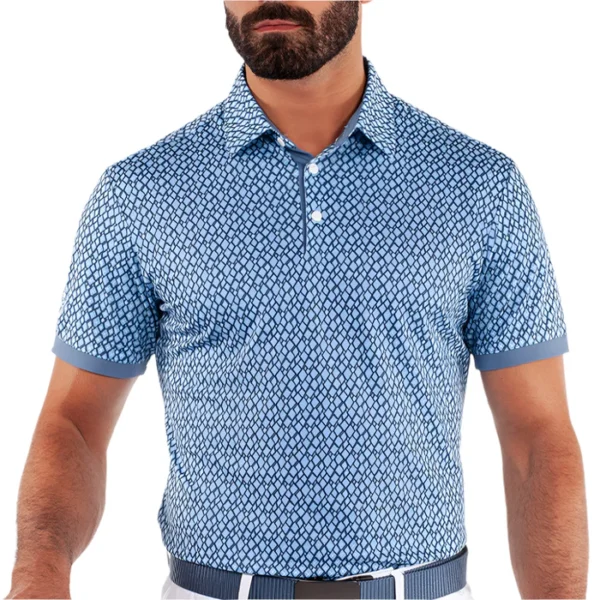 Galvin Green Manuel Polo Shirt - Moonlight Blue/White - Image 3
