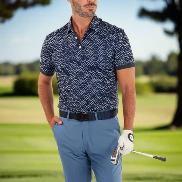 Galvin Green Manuel Polo Shirt - Navy/White - Image 5