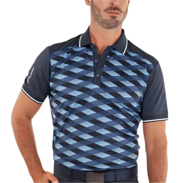 Galvin Green Marlon Polo Shirt - Navy/Moonlight Blue - Image 3