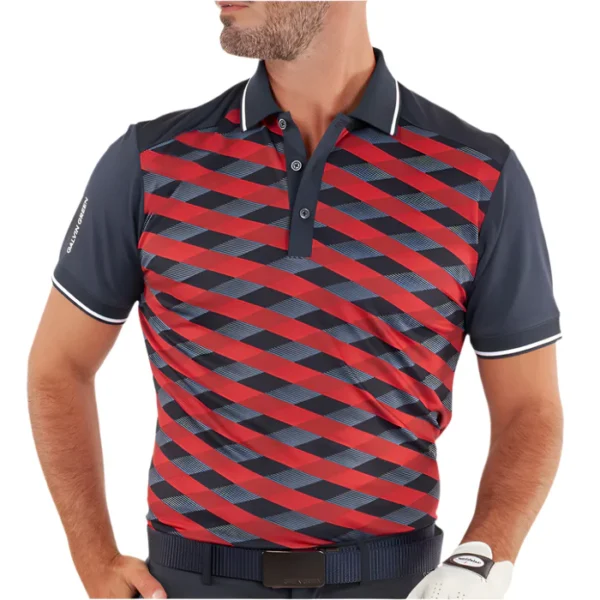 Galvin Green Marlon Polo Shirt - Navy/Red - Image 3
