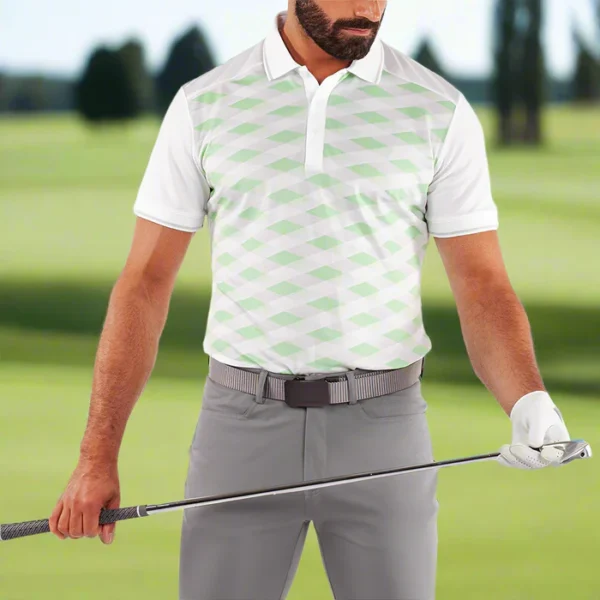 Galvin Green Marlon Polo Shirt - White/Fresh Green - Image 5