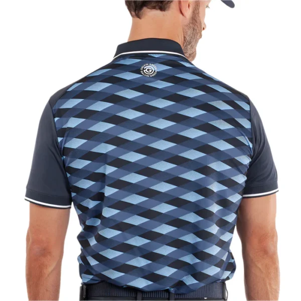 Galvin Green Marlon Polo Shirt - Navy/Moonlight Blue - Image 4