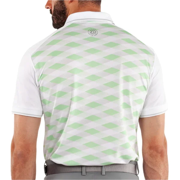 Galvin Green Marlon Polo Shirt - White/Fresh Green - Image 4