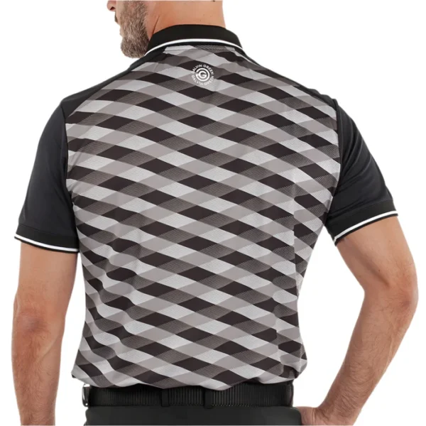 Galvin Green Marlon Polo Shirt - Black/Sharkskin - Image 4