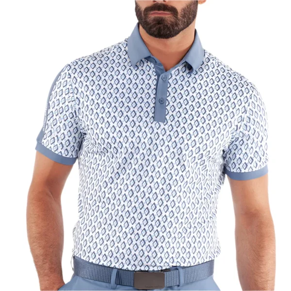 Galvin Green Maxwell Polo Shirt - Moonlight Blue/White - Image 3