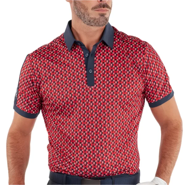 Galvin Green Maxwell Polo Shirt - Red/Navy - Image 4