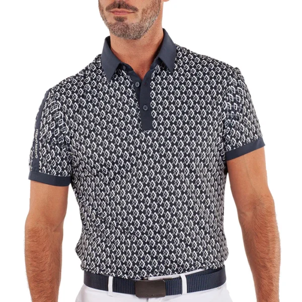 Galvin Green Maxwell Polo Shirt - Navy/Cool Grey - Image 3