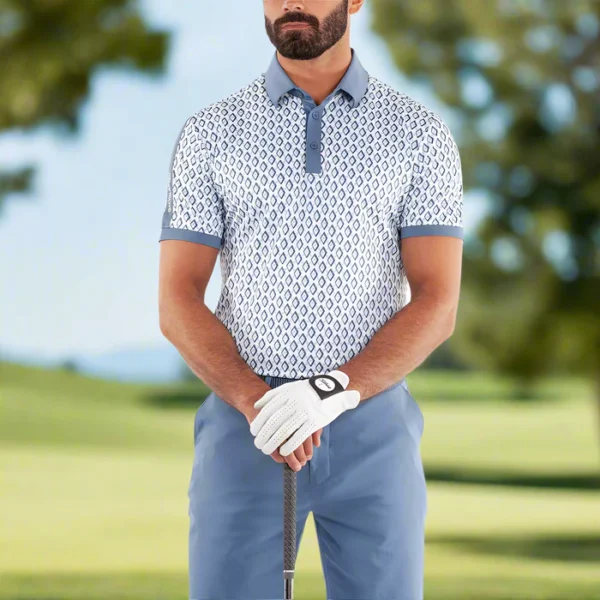 Galvin Green Maxwell Polo Shirt - Moonlight Blue/White - Image 5