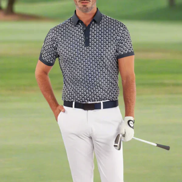Galvin Green Maxwell Polo Shirt - Navy/Cool Grey - Image 5