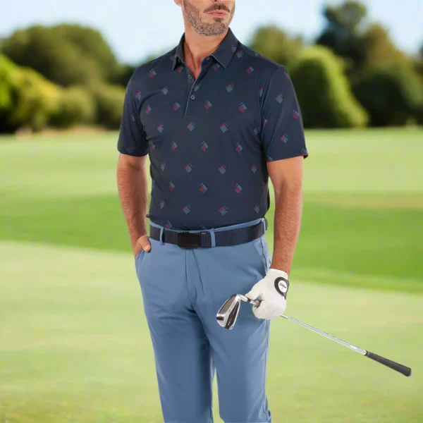Galvin Green Memo Polo Shirt - Navy - Image 5