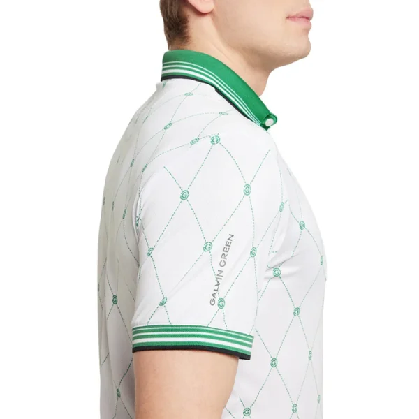 Galvin Green Miguel Polo Shirt - White/Golf Green - Image 3