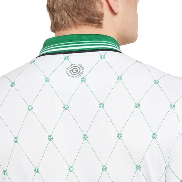 Galvin Green Miguel Polo Shirt - White/Golf Green - Image 4