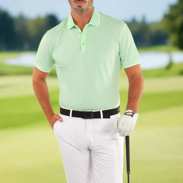 Galvin Green Miller Polo Shirt - White/Fresh Green - Image 5