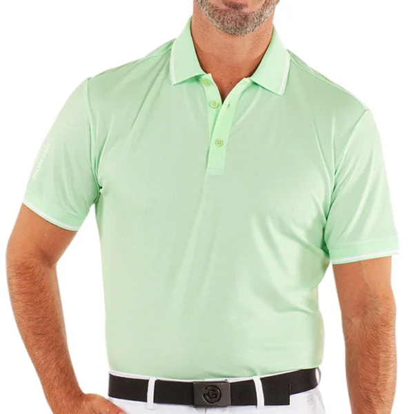 Galvin Green Miller Polo Shirt - White/Fresh Green - Image 3
