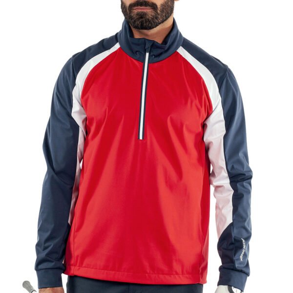 Galvin Green Laurent Windproof Pullover Jacket - Red/Navy - Image 3