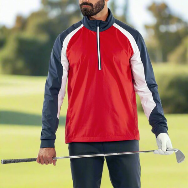 Galvin Green Laurent Windproof Pullover Jacket - Red/Navy - Image 5