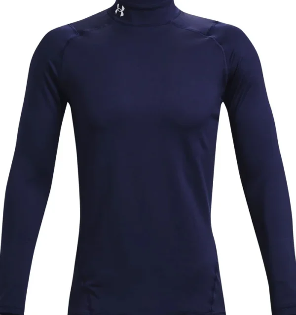 Under Armour ColdGear Armour Fitted Mock - Midnight Navy/White - Image 4