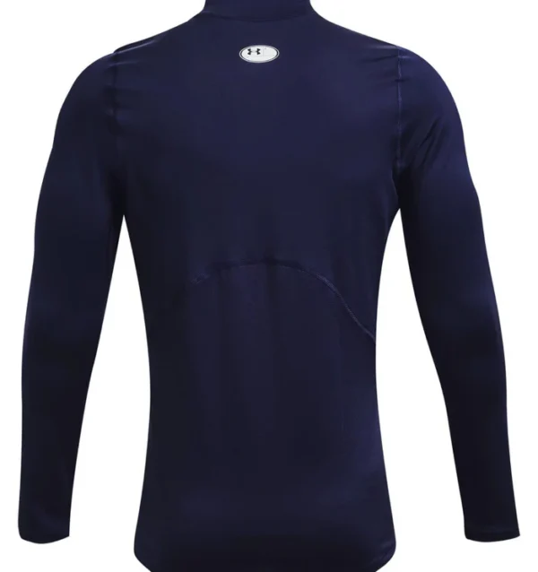 Under Armour ColdGear Armour Fitted Mock - Midnight Navy/White - Image 3